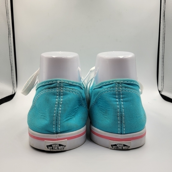 VANS Lo Pro Teal Upper Pink Stripe Low Top Lace-Up Canvas Sneakers Sz 9 - Picture 3 of 10